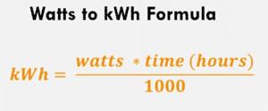 Watts (W) to kilowatt-hours (kWh)